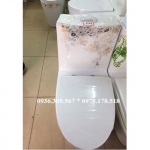 BỒN CẦU LIỀN KHỐI IN HOA MÀU VÀNG MÃ SỐ TT-3040